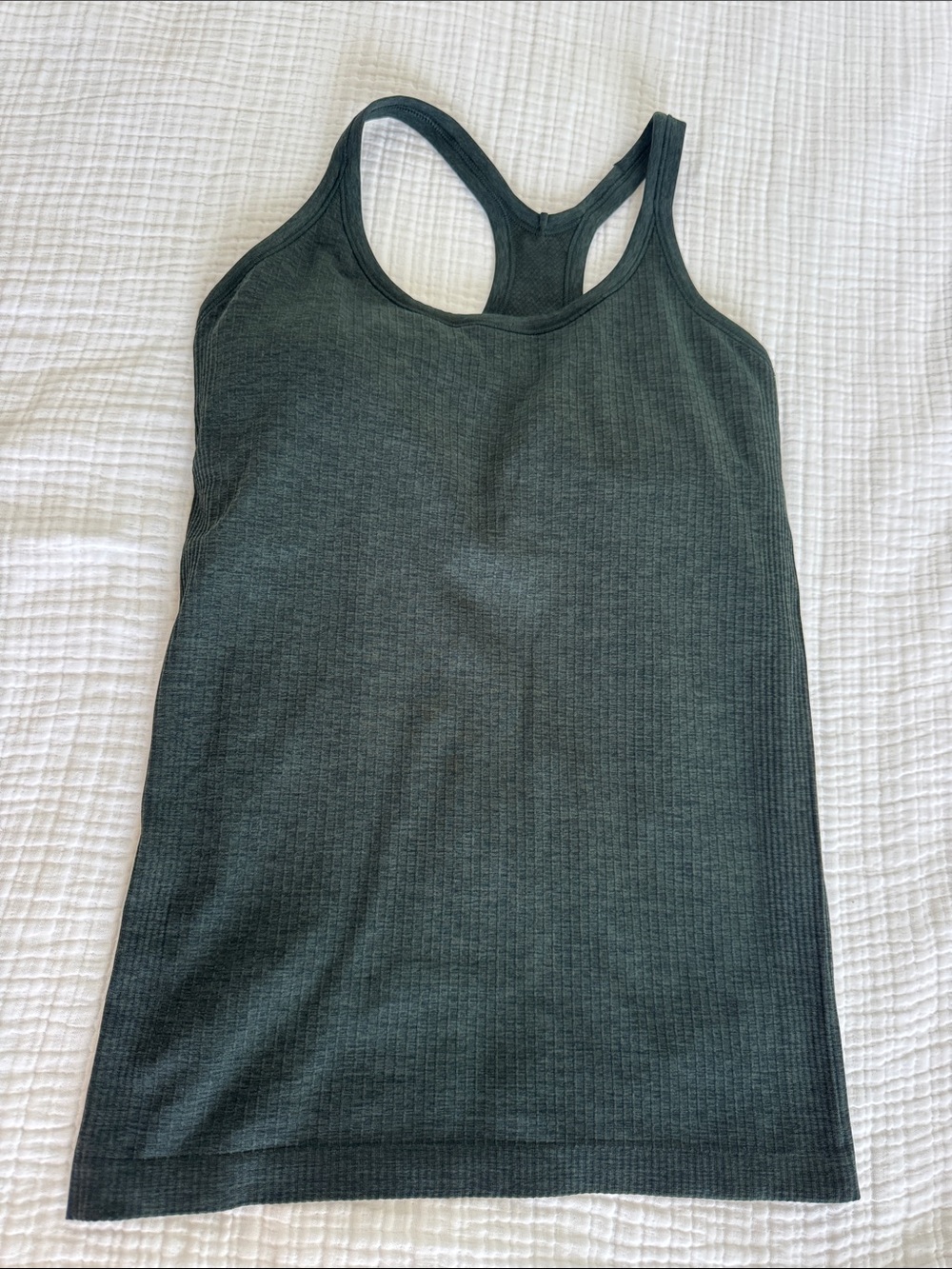 lululemon athletica Dark Green Ribbed Racerback Tank - Picture 2 of 3